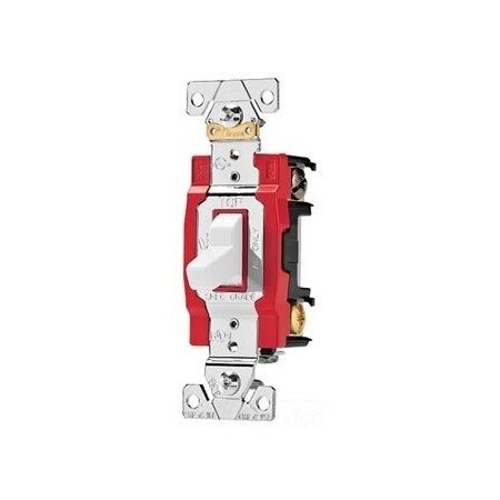 Eaton Wiring Devices 120/277 VAC, 20 A, 1-Pole, Ivory, Nylon Toggle, Back, Side Wiring, Lighted AC Toggle Switch AH1221V